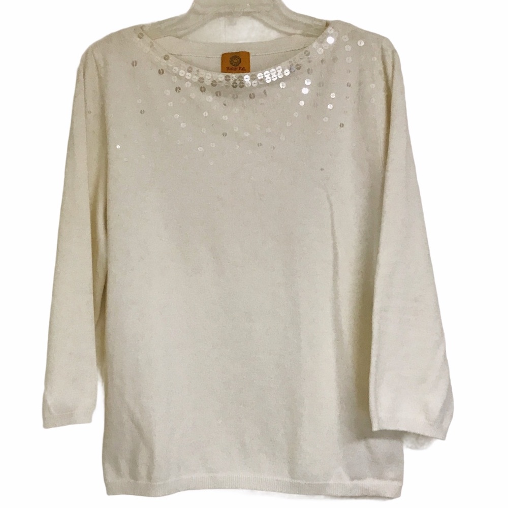 Ruby Rd. Knit sequined top. Medium